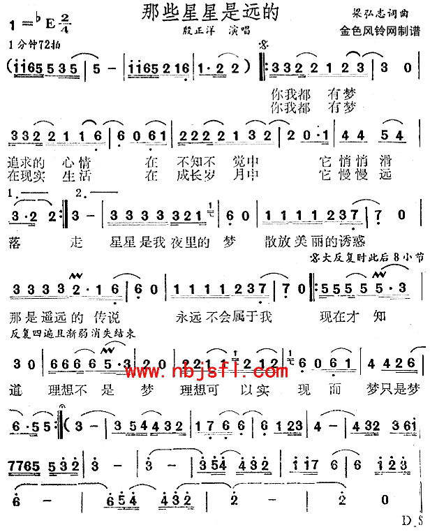 殷正洋 《那些星星是远的》简谱