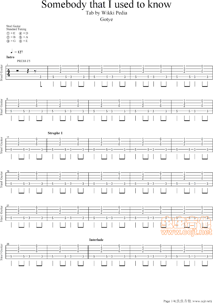 Kimbra   614507083 《全网首发somebody that i used to know （可分多人版）》简谱