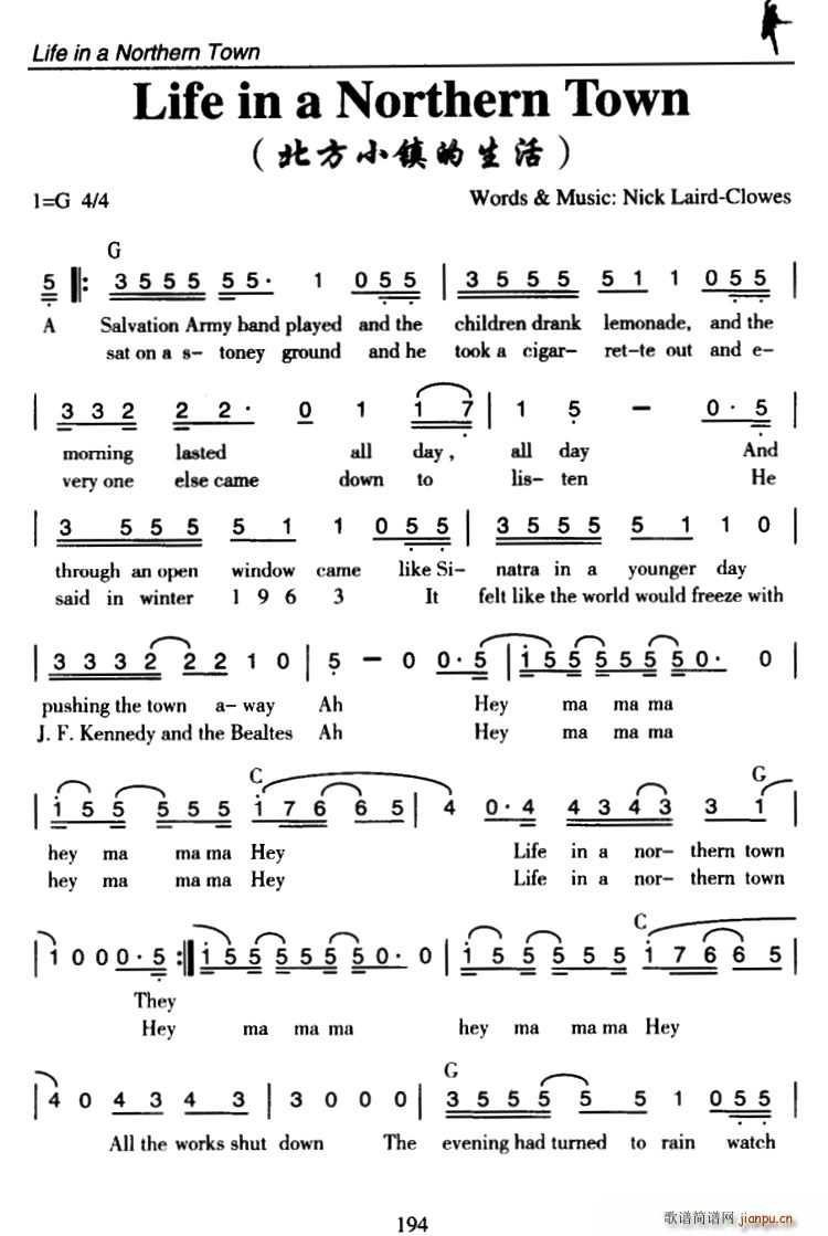 未知 《Life in a Northern Town（北方小镇的生活）》简谱