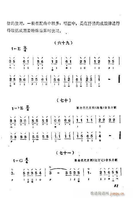 未知 《月琴弹奏法41-60》简谱