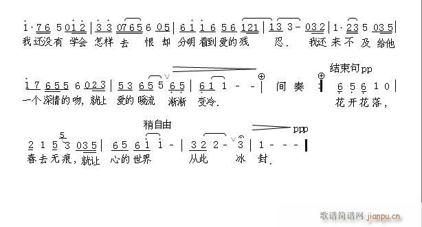 清歌编曲：老猫a  《春去无痕》 《春去无痕》简谱