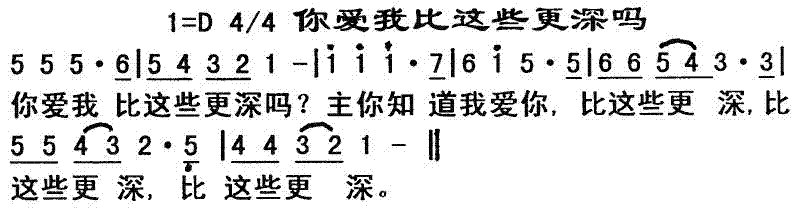 未知 《你爱我比这些更深吗》简谱