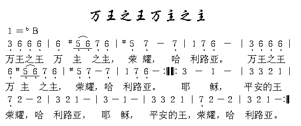 未知 《万王之王,万主之主》简谱