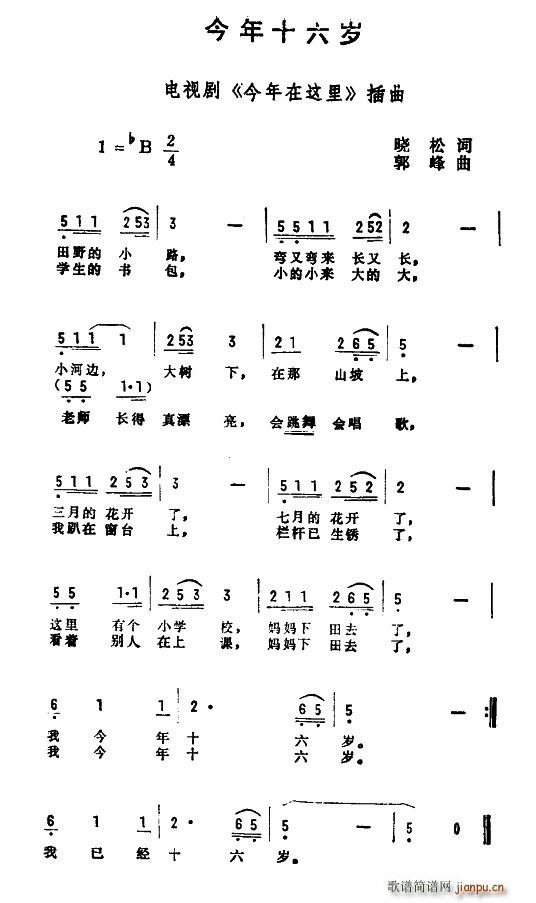 晓松 《今年在这里》简谱