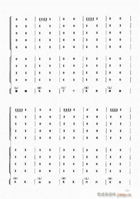 未知 《民族打击乐演奏教程201-220》简谱