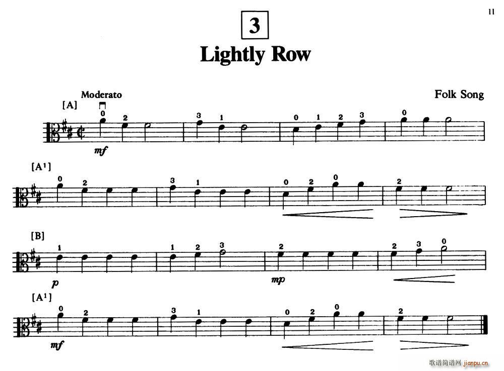 未知 《Lightiy Row（中提琴）》简谱