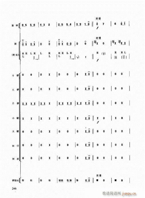 未知 《民族打击乐演奏教程221-247页》简谱