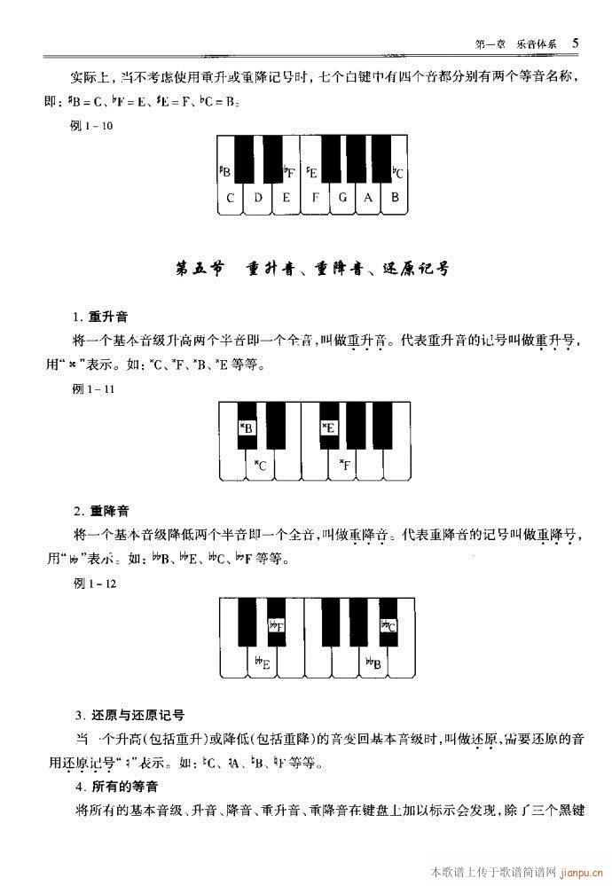 未知 《音乐基本理论 目录1-40》简谱