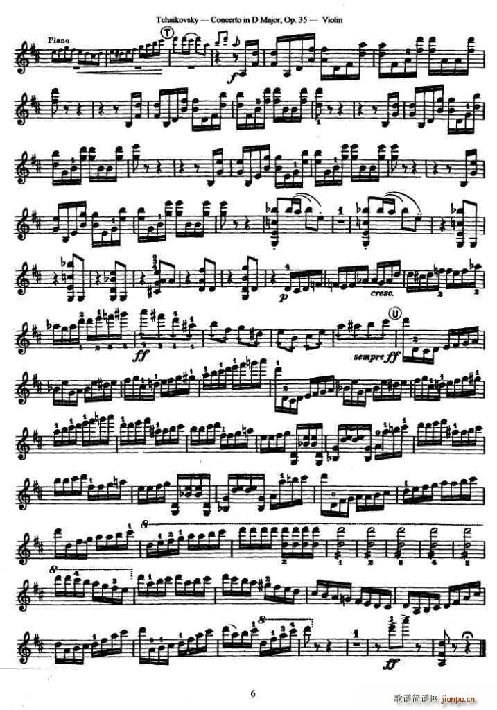 未知 《Concerto in D Major.Op.35》简谱