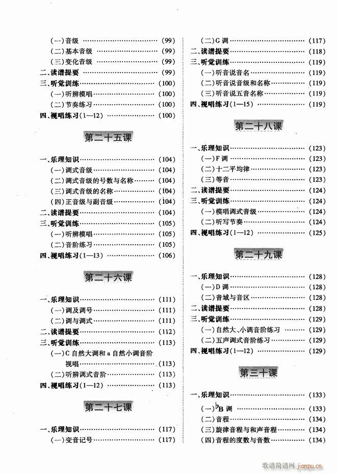 未知 《基本乐理视唱练耳基础教程 目录前言1-60》简谱