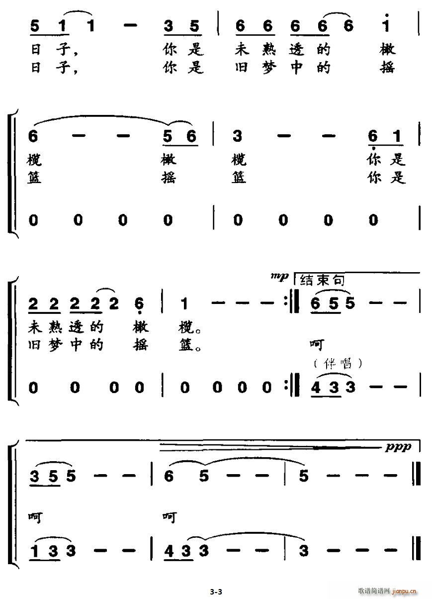 北京娃娃 刘立 《眼前的日子》简谱