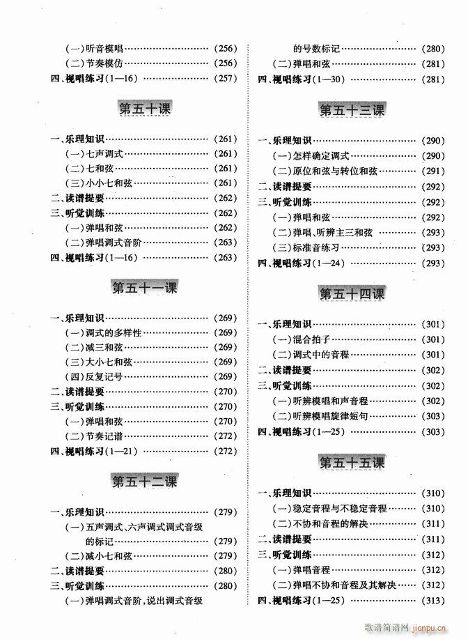 未知 《基本乐理视唱练耳基础教程 目录前言1-60》简谱