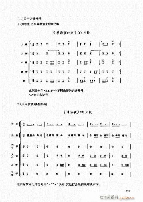 未知 《民族打击乐演奏教程121-140》简谱