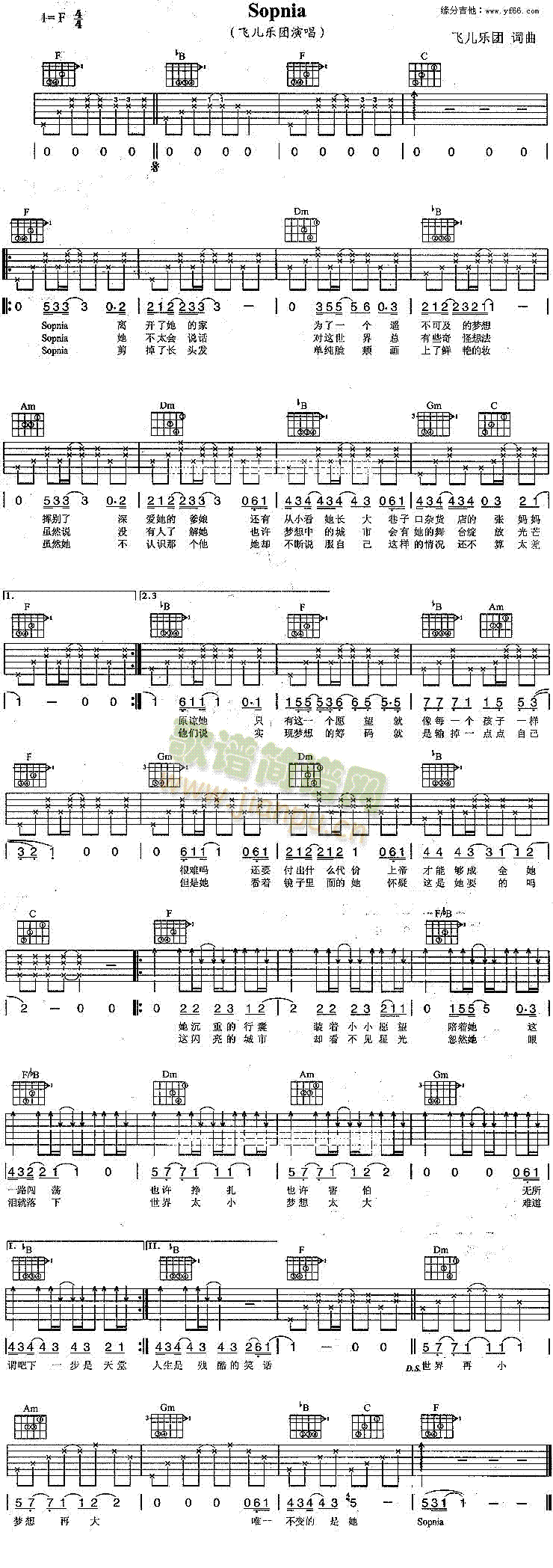 未知 《Sopnia》简谱