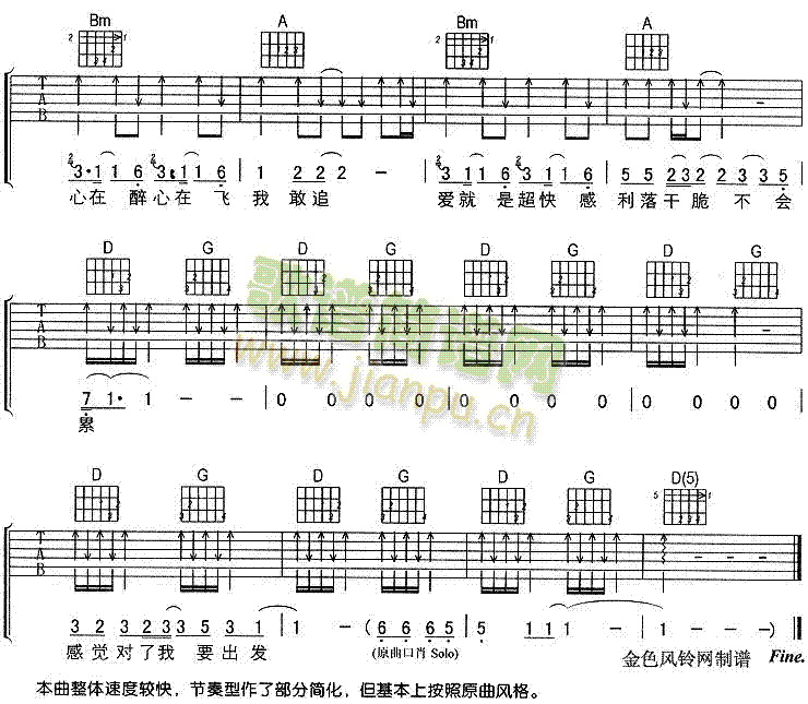 未知 《超快感》简谱