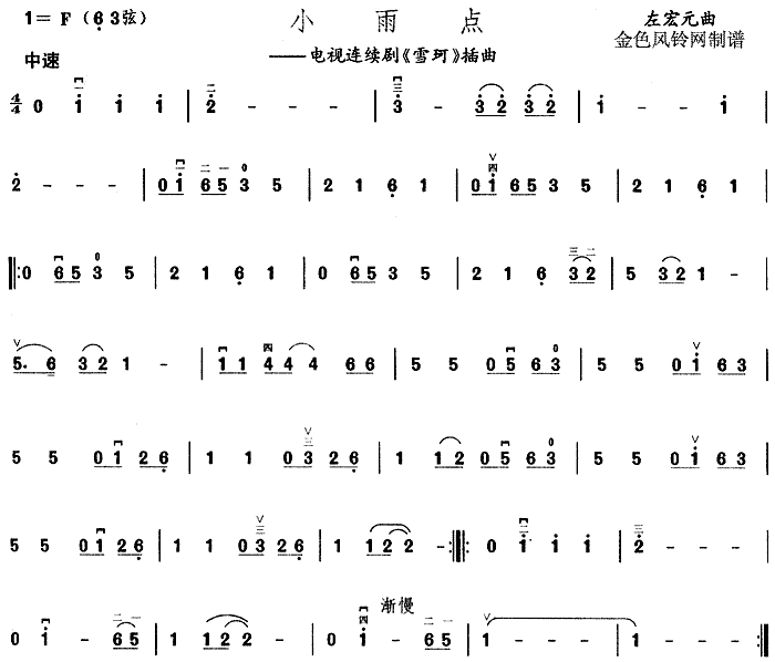 小雨点( 《雪珂》简谱