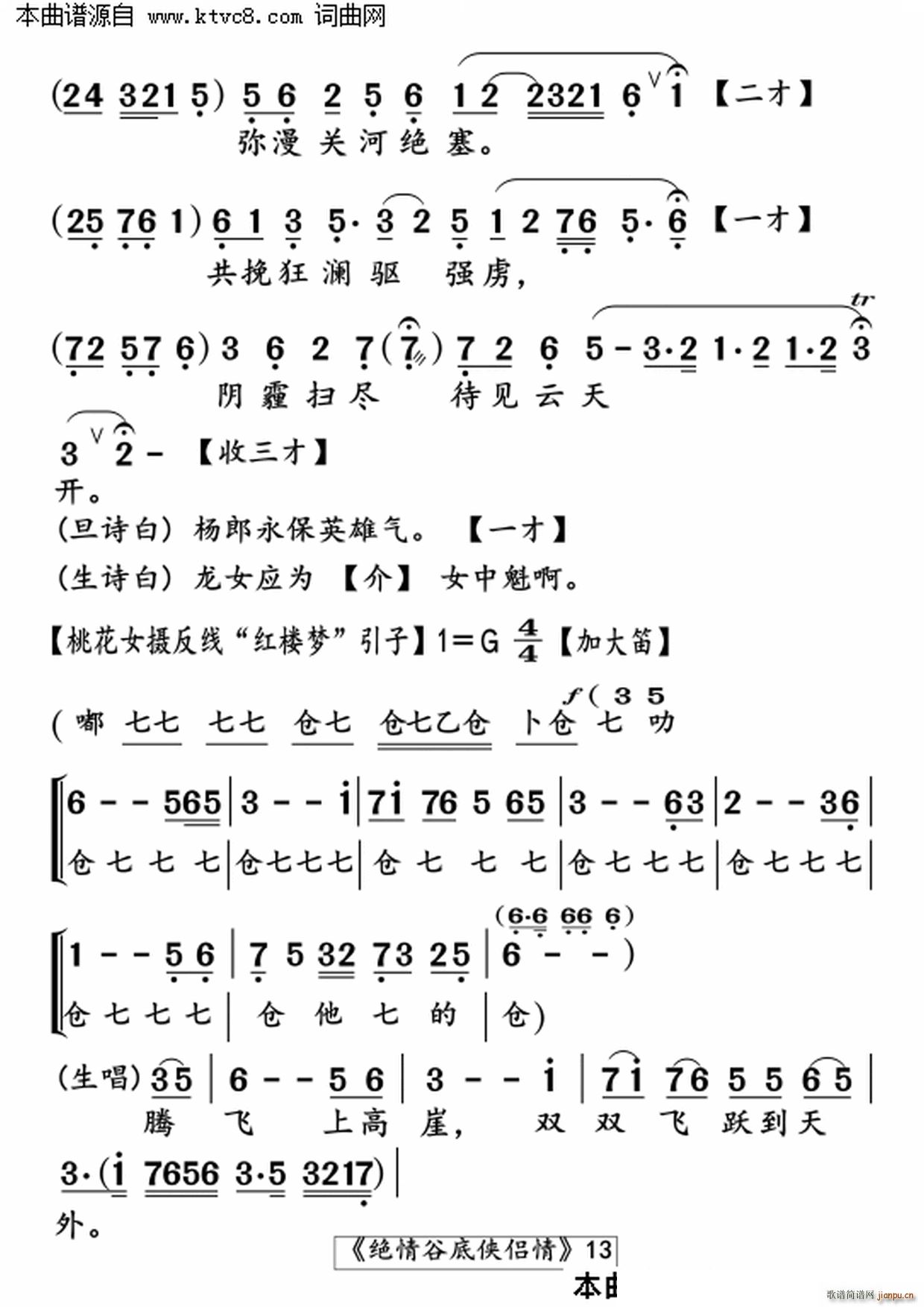 陈锦荣 《绝情谷底侠侣情》简谱