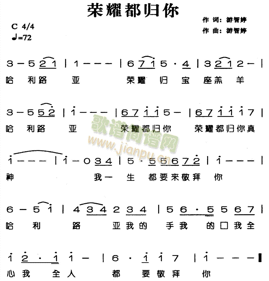 未知 《荣耀都归你（混音版）》简谱