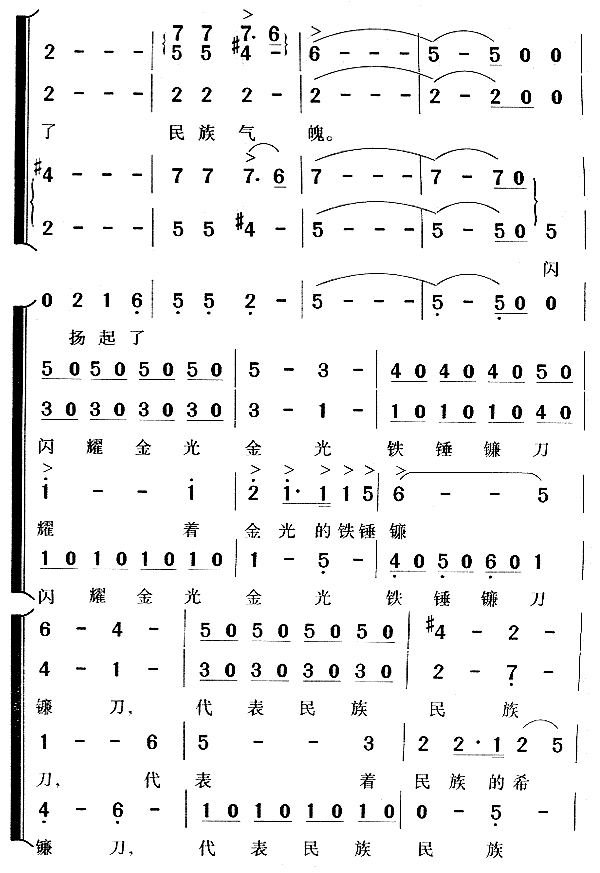 合唱简谱 《在灿烂阳光下》简谱