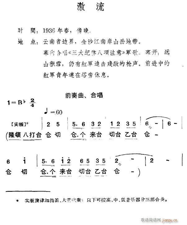 未知 《金沙江畔1》简谱