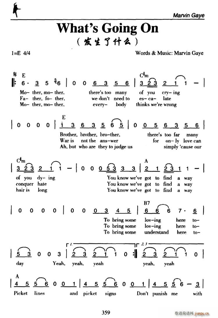 未知 《What s Going On（发生了什么）》简谱