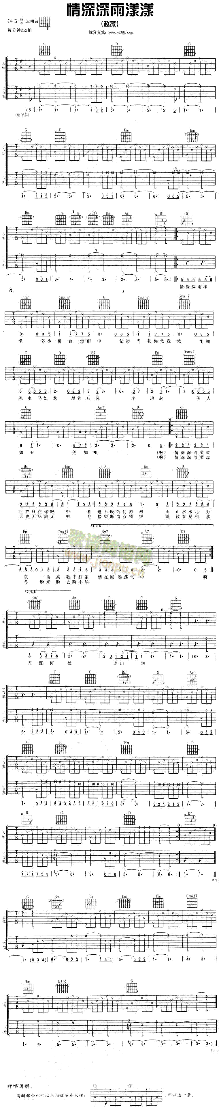未知 《情深深雨蒙蒙》简谱
