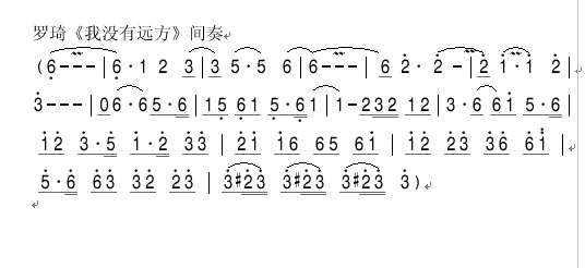 罗琦 《我没有远方(间奏)》简谱