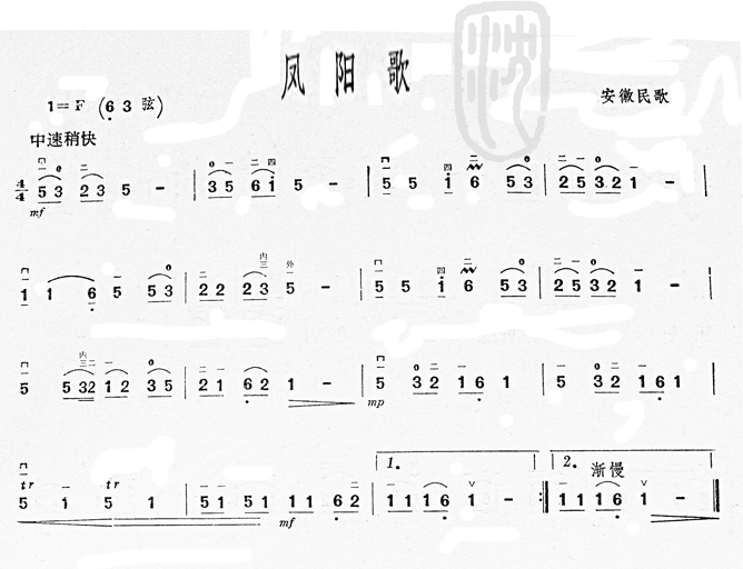 未知 《凤阳歌(安徽民歌)》简谱