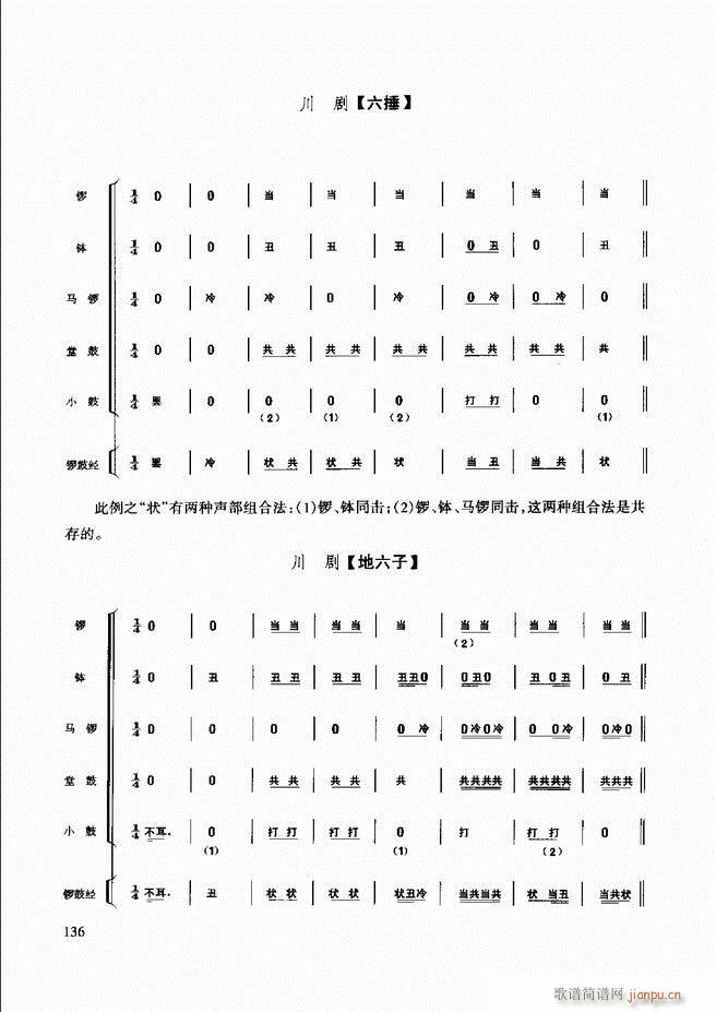 未知 《民族打击乐演奏教程 121-180》简谱