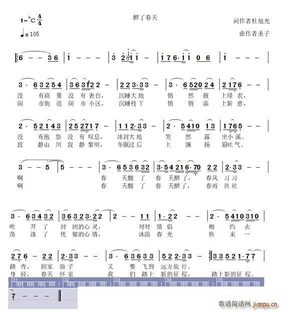 杜旭光 《醉了春天》简谱