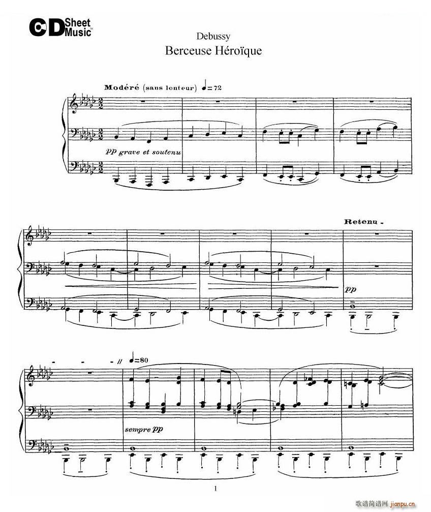 未知 《Debussy - Berceuse Héro que Berceuse Héro que -》简谱