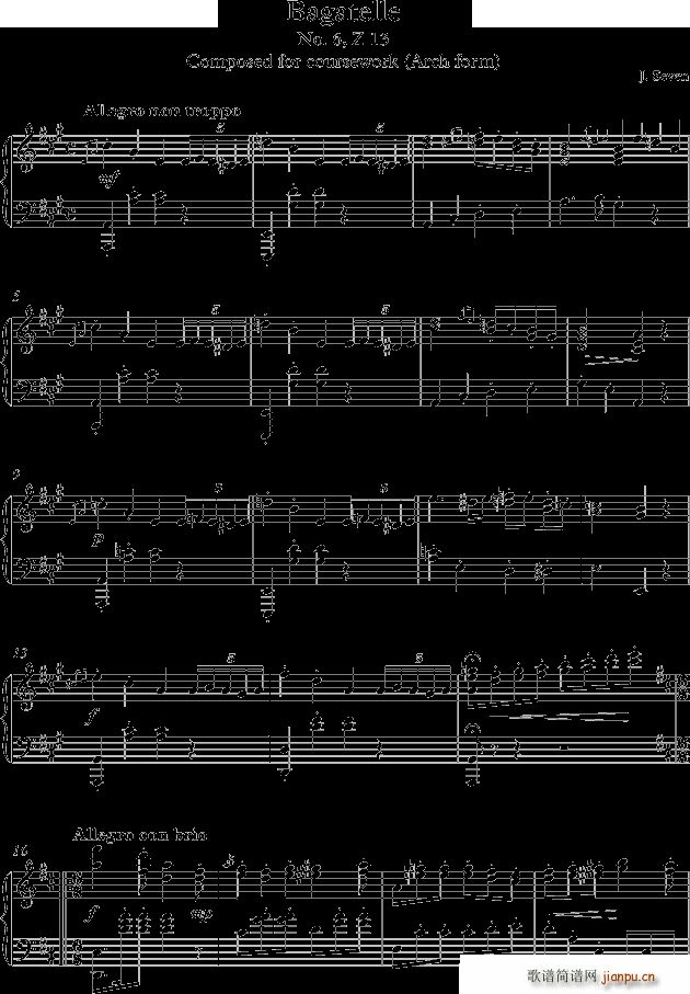 漆政 《Z13 Bagatelle No 6 arch form》简谱