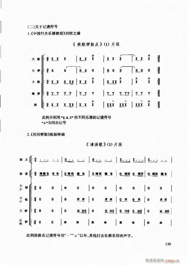 未知 《民族打击乐演奏教程 121-180》简谱