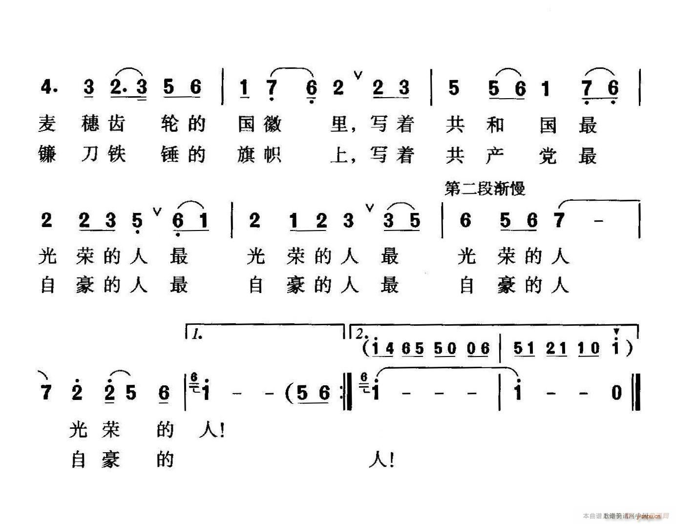 未知 《千万不要忘了工人》简谱