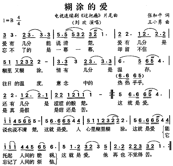 刘欢 《过把瘾》简谱