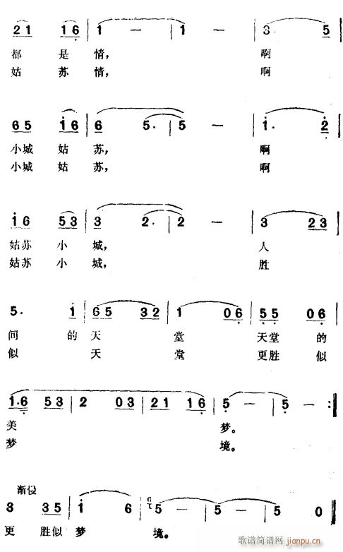 未知 《梦中的小城3》简谱