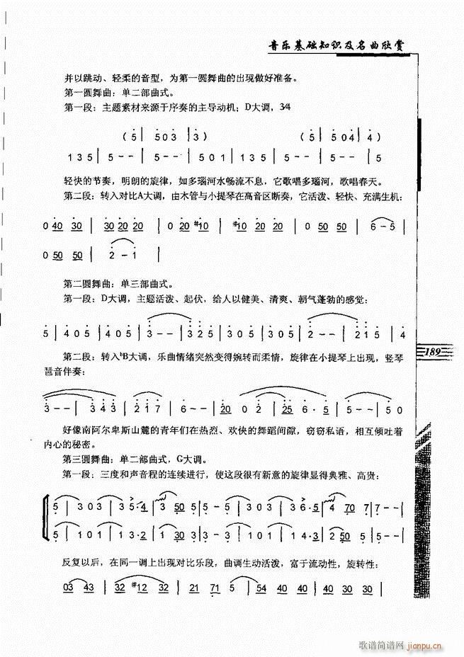 未知 《音乐基础知识及名曲欣赏181-240》简谱