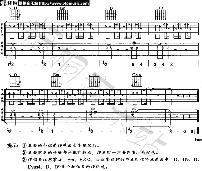 许巍   给你幸福 《(故乡)》简谱