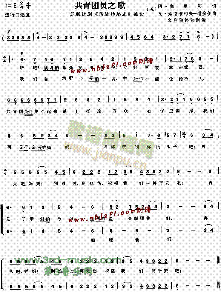 未知 《路途的起点》简谱