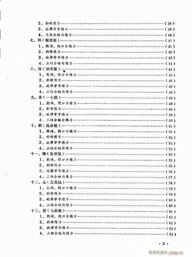 未知 《民族声乐教程 目录前言 1-60》简谱