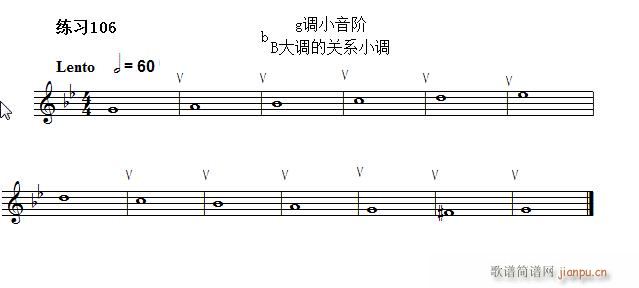 未知 《快速入门 附录 视唱浅易经典练习曲（106）》简谱