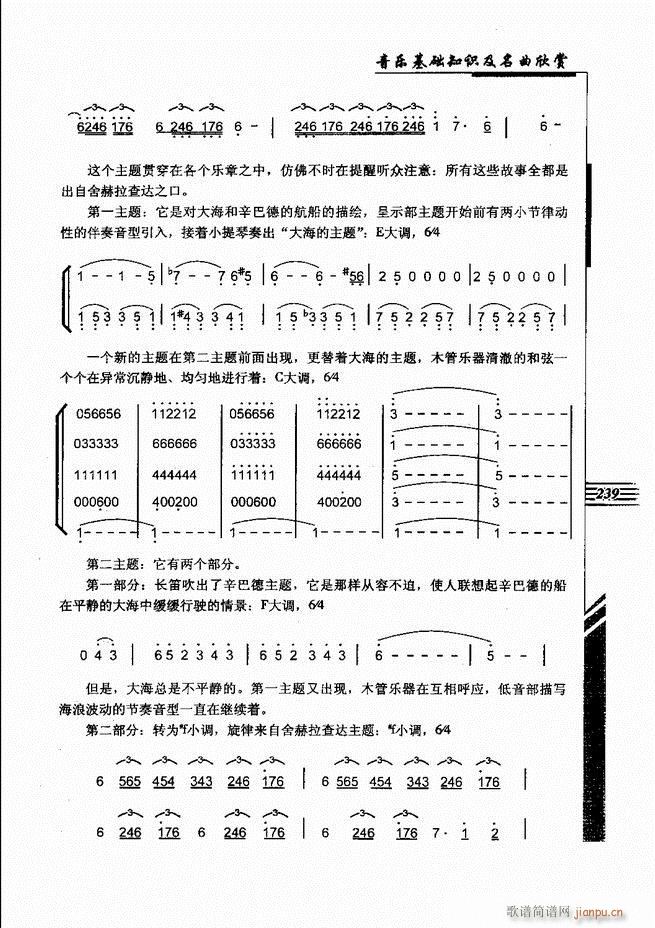 未知 《音乐基础知识及名曲欣赏181-240》简谱