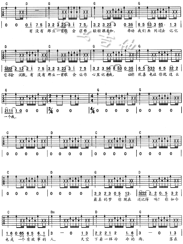 周华建   发布: 2004-4-10 ?? 网评:  (4票) 《有没有一首歌会让你想起我-版本二》简谱