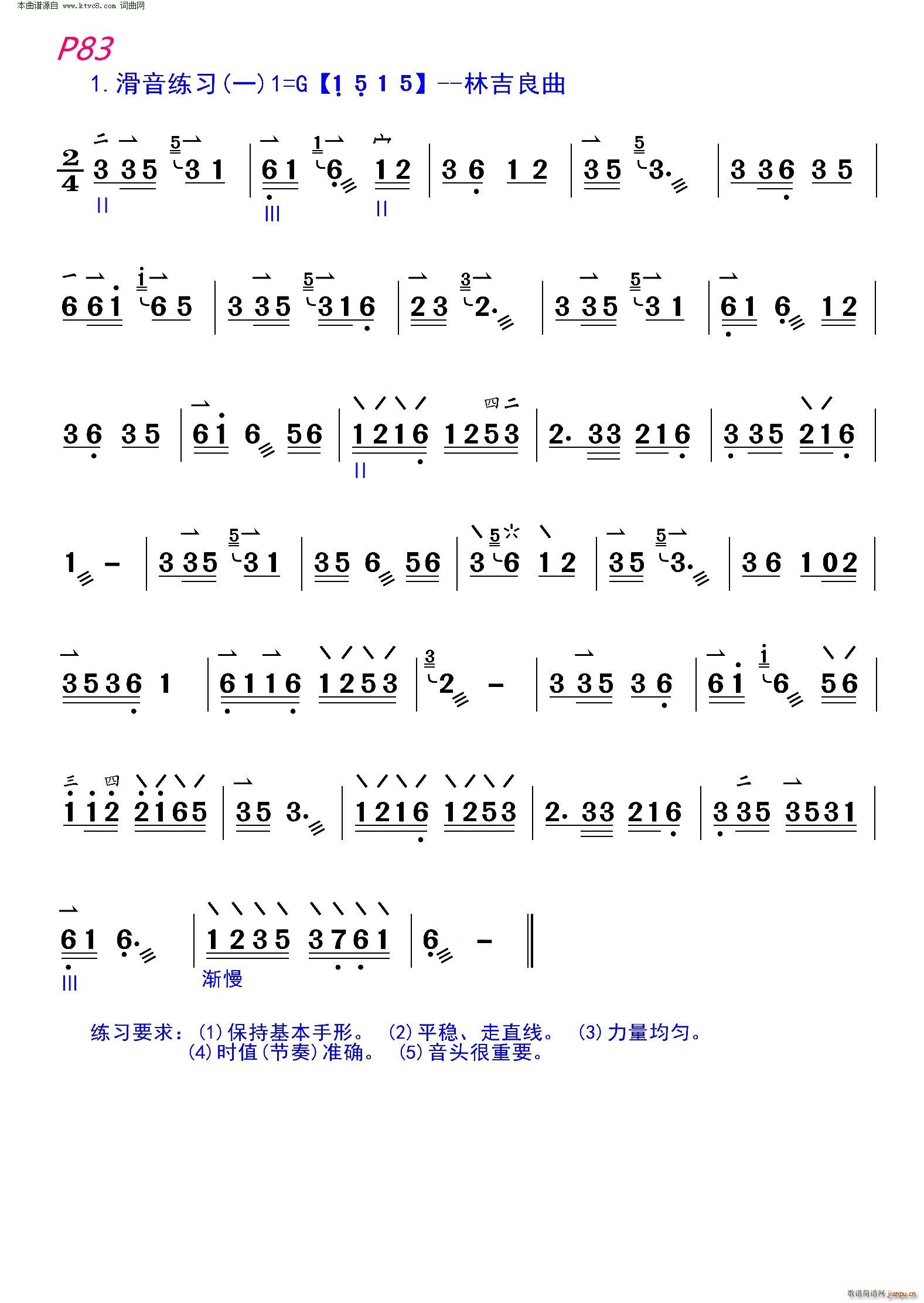 奥德维 《轮奏练习及动作要领》简谱