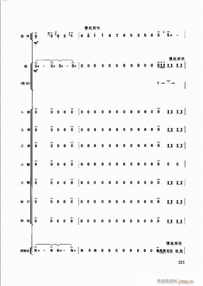 未知 《民族打击乐演奏教程181-240》简谱