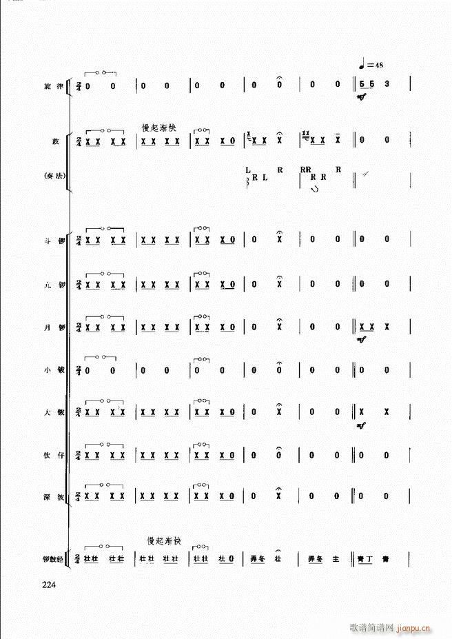 未知 《民族打击乐演奏教程181-240》简谱