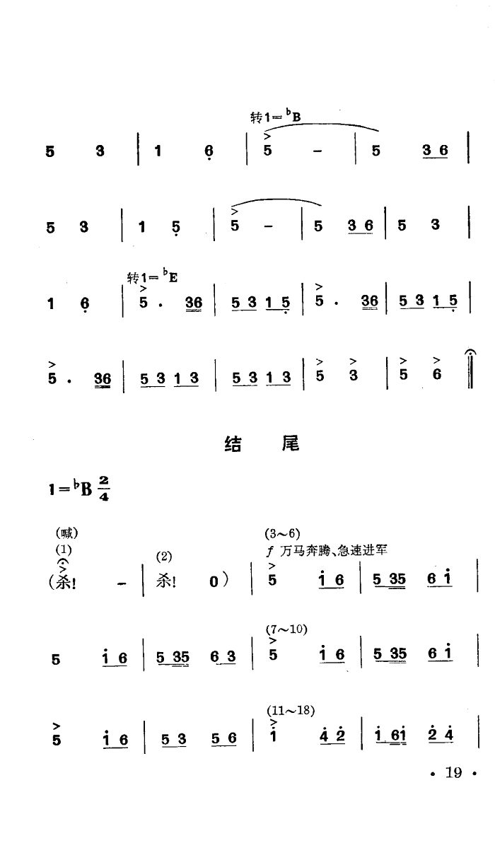 总政文工团 《战马嘶鸣(舞蹈音乐)》简谱