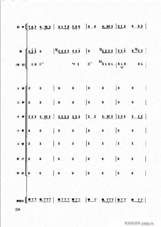 未知 《民族打击乐演奏教程181-240》简谱