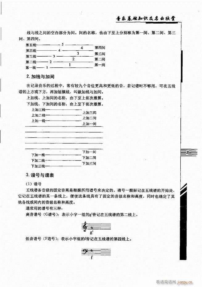 未知 《音乐基础知识及名曲欣赏 目录1-60》简谱