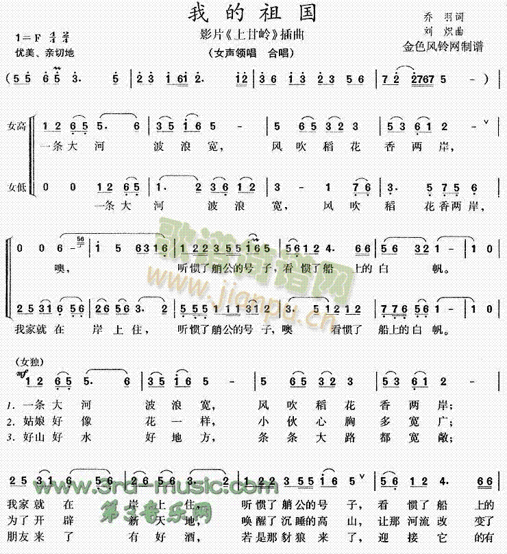 未知 《上甘岭》简谱